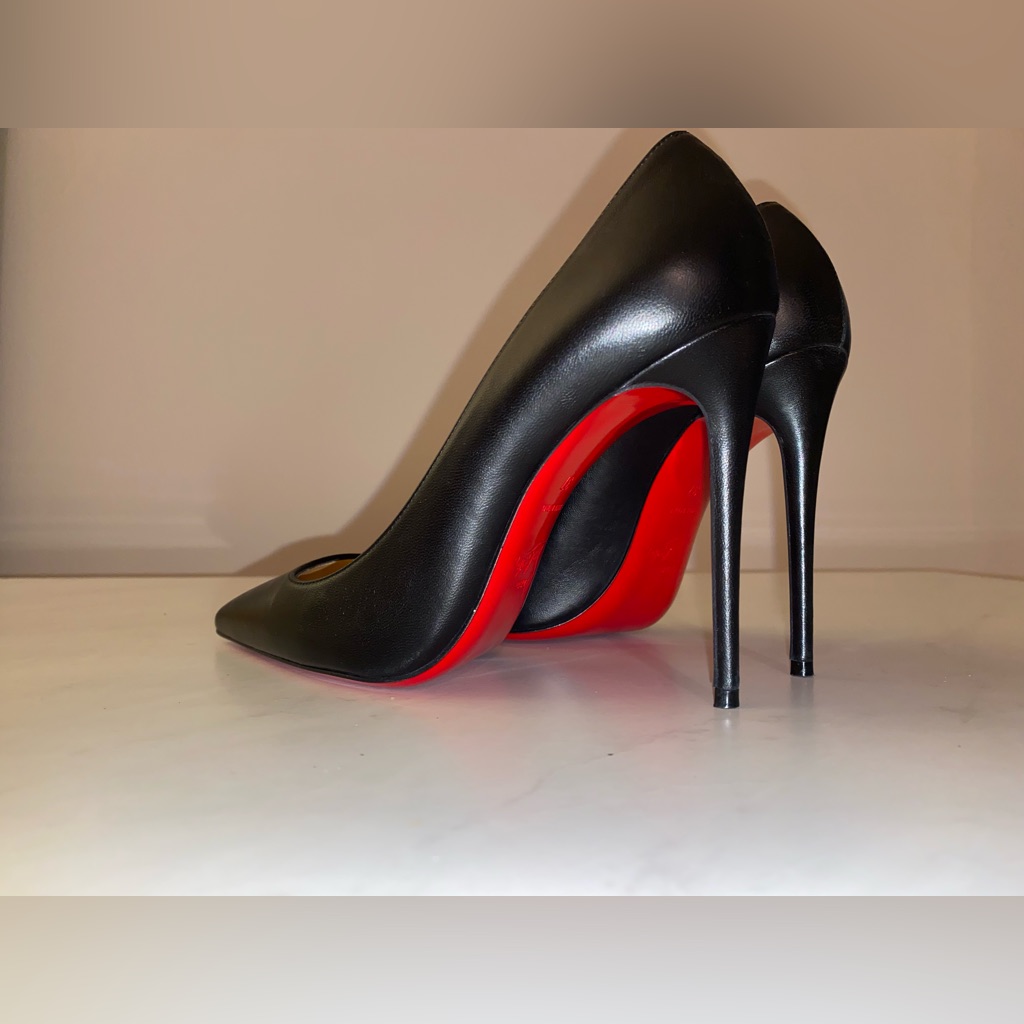 Christian Louboutin Kate 100 Nappa Shiny Black Leather Pumps